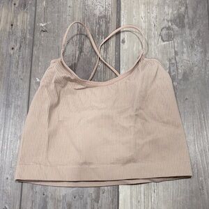 Colsie Ribbed Beige Crop Top